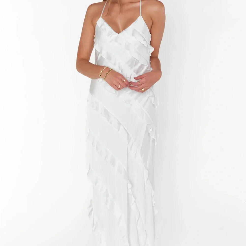 NWT Show Me Your MuMu Ivory Ruffle Wedding Gown - Picture 4 of 10